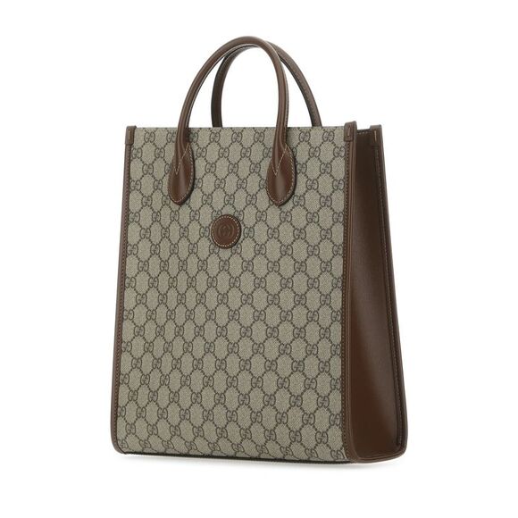 Gucci Men Gg Supreme Fabric And Leather Handbag - Picture 2 of 2